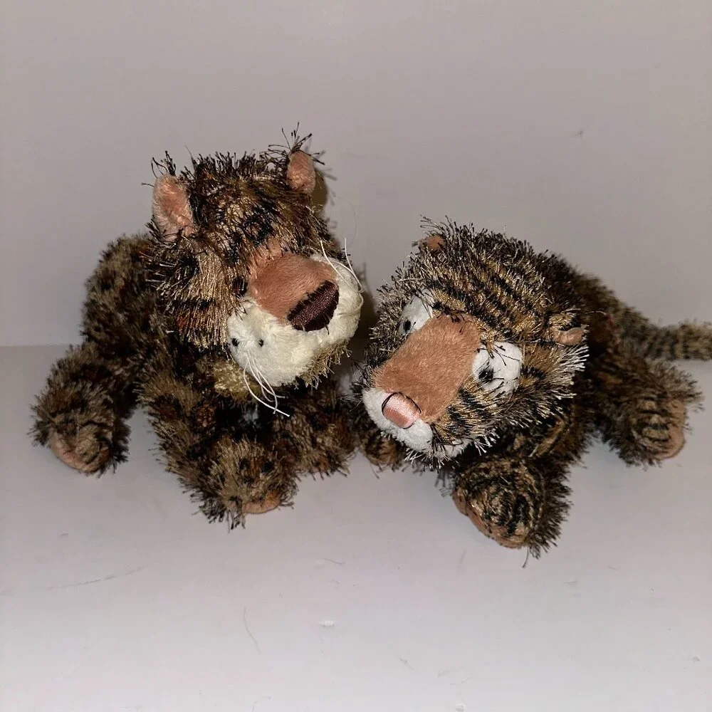 Ganz Webkinz TIGER & LEOPARD scruffy Plush Stuffed Animal No Codes!